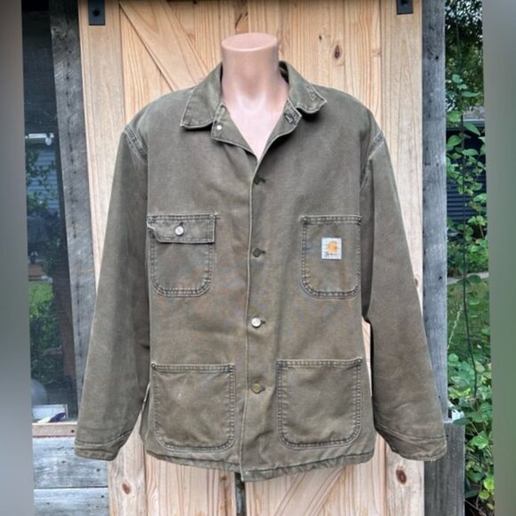 Vintage Carhartt Brown Duck Blanket Lined Work Field Chore Jacket~XL~ - Picture 1 of 6